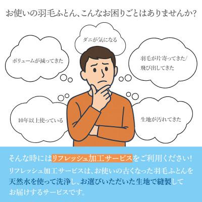 ふるさと納税 山梨市 羽毛ふとんリフレッシュサービス プレミアムコース(シングルサイズ)【甲州羽毛ふとん】羽毛布団打ち直し |  | 01
