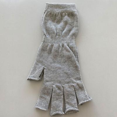 ふるさと納税 大和高田市 日本製 オーガニックコットン ハーフ手袋 [グレー](971-7660)