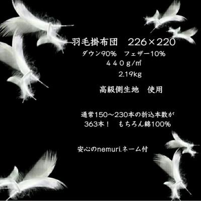 ふるさと納税 城陽市 羽毛掛布団226cm×220cm 創業70年超の京都の老舗メーカー 職人手作り国産ふとん 極上の眠りの画像