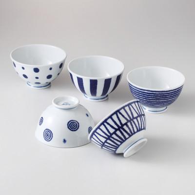 波佐見焼 藍屋絵変り・カップ揃 31854 飯碗 丼 鉢 ギフト コレクション