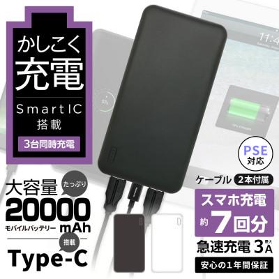 ふるさと納税 海老名市 (オウルテック)大容量20000mAh リチウムポリマーモバイルバッテリー ホワイト