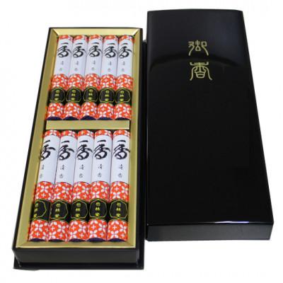 ふるさと納税 鹿沼市 栃木県鹿沼市産 贈答用 香水系お線香・塗箱詰合せ(清香10把)