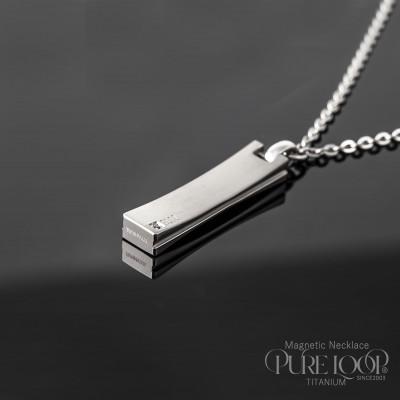 ふるさと納税 東大阪市 管理医療機器 純チタン永久磁気ネックレス PURE LOOP OZ スクエアプラチナ 55cm