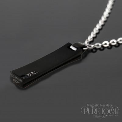 ふるさと納税 東大阪市 管理医療機器 純チタン永久磁気ネックレス PURE LOOP OZ ブラックスクエア 50cm