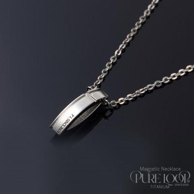 ふるさと納税 東大阪市 管理医療機器 純チタン永久磁気ネックレス PURE LOOP OZ クリスププラチナ 55cm