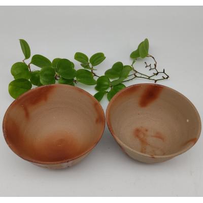 ふるさと納税 備前市 備前焼ヒダスキ飯茶碗2個セット