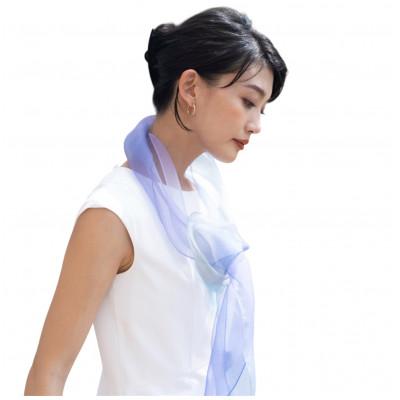 ふるさと納税 岐阜市 透きとおる絹に重なり合う色彩と光。 [シルクスカーフ] 美濃友禅 ー夜明けー