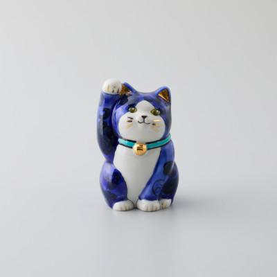 ふるさと納税 能美市 九谷焼 まねき猫 右手 花唐草 中西彩華作