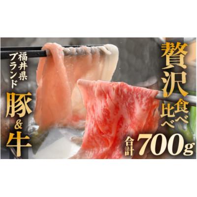 ふるさと納税 越前町 「福井県ブランド肉」贅沢食べ比べ 若狭牛 ふくいポーク 合計700g