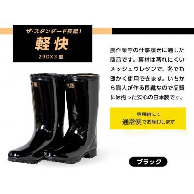 ふるさと納税 二本松市 軽快29DX3型 長靴 ブラック25cm