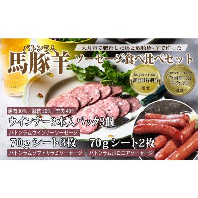 ふるさと納税 大月市 [バトンラム(馬豚羊)]ソフトサラミソーセージ・ボロニアサラミソーセージ・ウインナーソーセージ
