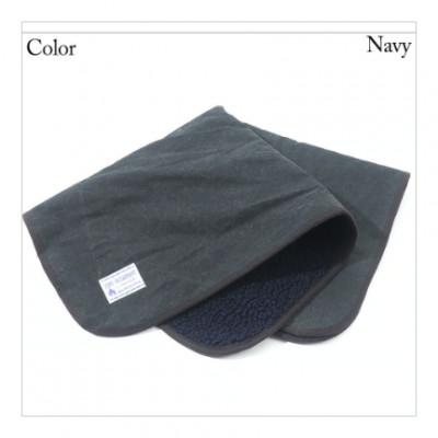 ふるさと納税 上牧町 alberton社赤外線を吸収して発熱するsliva knitわんにゃんブランケット ネイビー