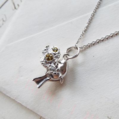 ふるさと納税 戸田市 花と鳥のネックレス(ミモザモチーフ)