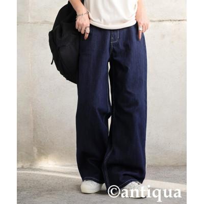 ふるさと納税 和泉市 【ANTIQUA/アンティカ】ワイドデニムパンツ　ノンウォッシュ　S　(PL-00009-20-S) | 