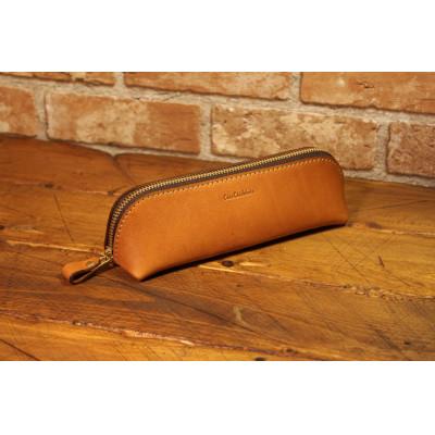 ふるさと納税 天理市 三角ペンケース(キャメル)