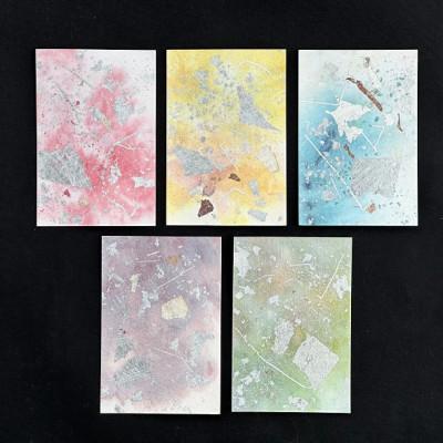 ふるさと納税 中野市 箔ポストカード 5枚選-1