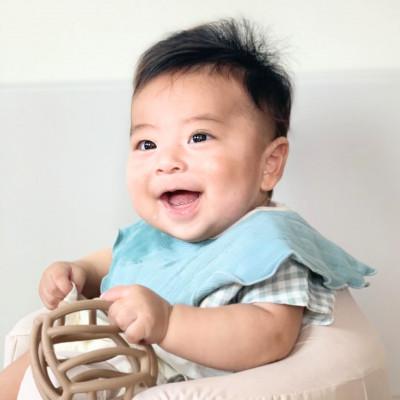 ふるさと納税 泉大津市 8重ガーゼスタイ(アッシュグリーン×ホワイト)