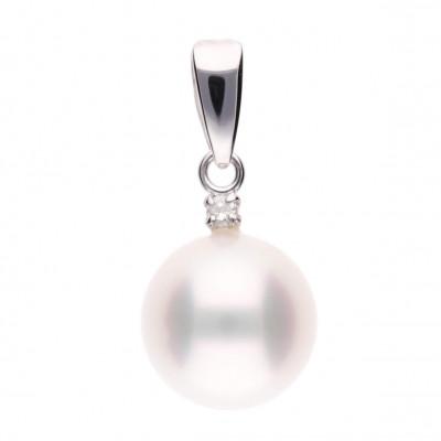 ふるさと納税 神戸市 [薄月]無調色 アコヤパール ダイヤモンド K14 ホワイトゴールド ペンダントトップ
