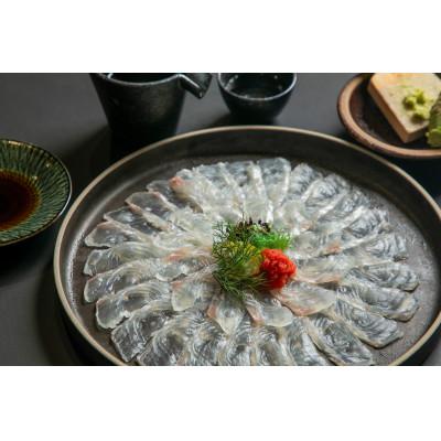 ふるさと納税 南島原市 とらふぐのてっさ&amp;ひらめの薄造り(大皿)/1皿