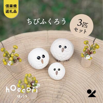 ふるさと納税 甲賀市 信楽焼・明山の 白ちびふくろうLMS 3匹セット hc-031314