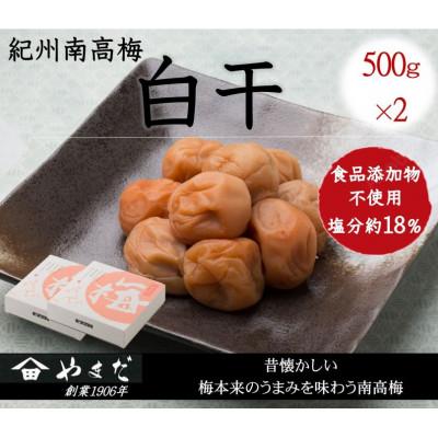 ふるさと納税 印南町 紀州南高梅白干塩分約18% 500g×2