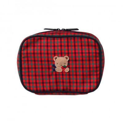 ふるさと納税 西脇市 [ふるさと納税限定・西脇市]ファミリア(familiar)ポーチ 赤系チェック(XF)