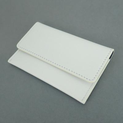 ふるさと納税 御代田町 [濱野皮革工藝 HAMANO]カードケース 名刺入れ(ホワイト×ネイビー)