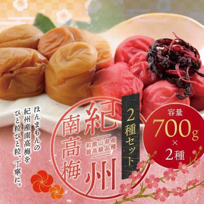 ふるさと納税 北山村 紀州南高梅 大粒 食べ比べセット 700g×2(はちみつ・しそ風味)[家庭用][inm800-1B]