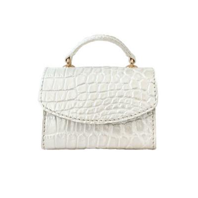 ふるさと納税 御代田町 [濱野皮革工藝 HAMANO バッグ]セラフィーナクロコショルダーバッグ(パールホワイト)