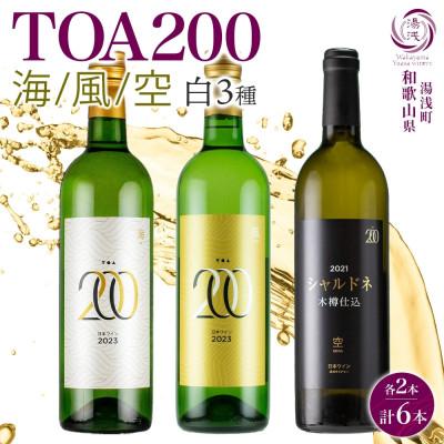 ふるさと納税 湯浅町 白ワイン3種セット TOA200 熟成ワイン 海・風・空 各2本 計6本 シャルドネ 湯浅ワイナリー