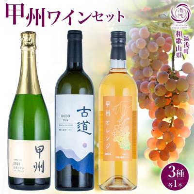 ふるさと納税 湯浅町 甲州 ワイン 3種セット 甲州オレンジ 古道 甲州スパークリング 各1本 計3本 湯浅ワイナリー