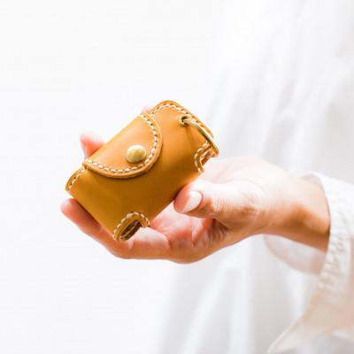 ふるさと納税 雲南市 総手縫いで仕立てた 本革のスマートキーケース(イエロー)