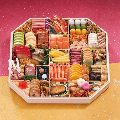 ふるさと納税 大和郡山市 ふく吉 和洋中おせち「慶びの宴」大型八角形一段