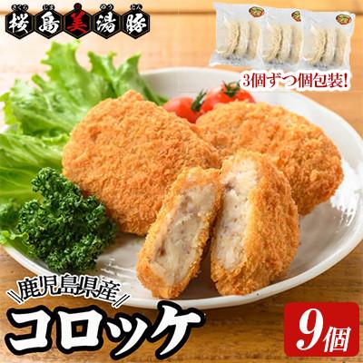 ふるさと納税 垂水市 鹿児島県産 桜島 美湯豚 コロッケ 9個 3個入×3P [大隅ミート産業