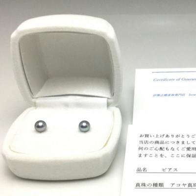 ふるさと納税 志摩市 老舗の真珠専門店・高品質 アコヤ真珠 ブルーピアス 5.0〜5.5ミリ Pt900_3