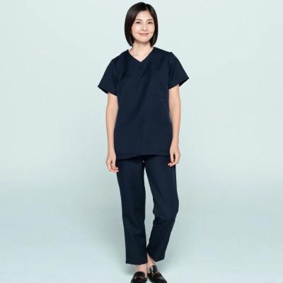 ふるさと納税 岐阜市 制電糸入り医療用国産スクラブ ディープネイビーSSサイズ上下セット