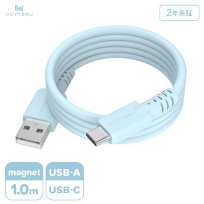 ふるさと納税 海老名市 マグネットシリコンケーブル A to C 1m パウダーブルー(MOT-MGSAC100)