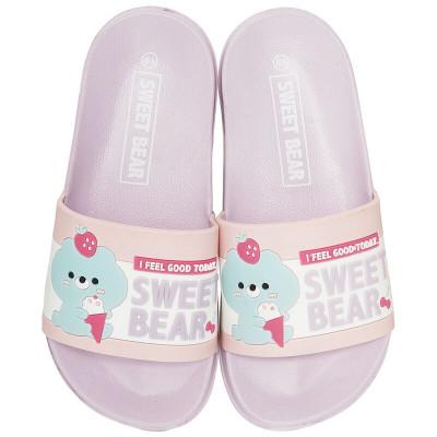 ふるさと納税 奈良市 キッズ シャワーサンダル 19cm[Sweet Bear紫] 4-081 SDSH19 672026