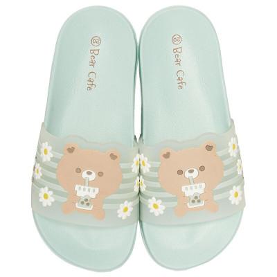 ふるさと納税 奈良市 キッズシャワーサンダル20cm[Bear Cafeグリーン] 4-085 SDSH20 672057