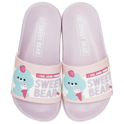 ふるさと納税 奈良市 キッズ シャワーサンダル 18cm[Sweet Bear紫] 4-078 SDSH18 671999