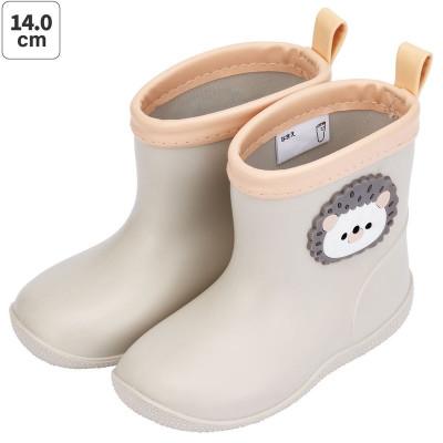 ふるさと納税 奈良市 キッズ ワッペン付きレインブーツ 14cm RIBTW14[ハリネズミ] 672125