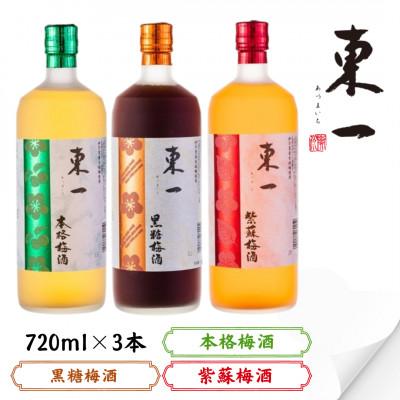 ふるさと納税 嬉野市 東一 本格梅酒・黒糖梅酒・紫蘇梅酒 720ml 3本