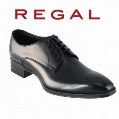ふるさと納税 奥州市 REGAL革靴 プレーントゥ 24EL ブラック[奥州市モデル] 25.5cm [AM016]