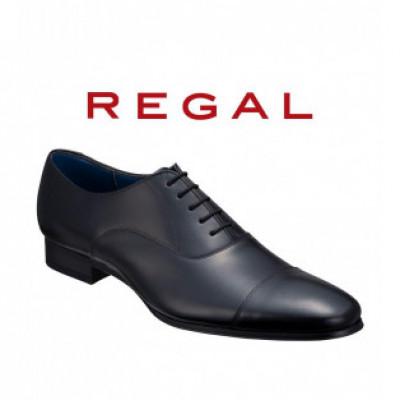 ふるさと納税 奥州市 REGAL革靴 ストレートチップ 21VR ブラック[奥州市モデル] 23.5cm [AM010]