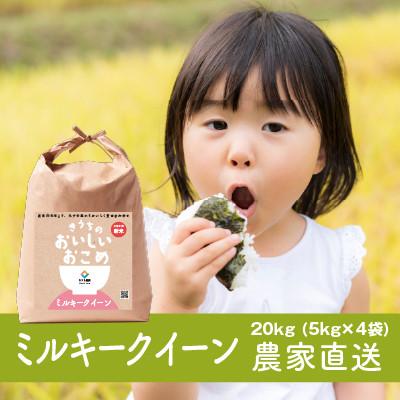 ふるさと納税 稲敷市 【令和7年産・自家栽培・自家精米・農家直送】稲敷市産ミルキークイーン　20kg(5kg×4袋) | 