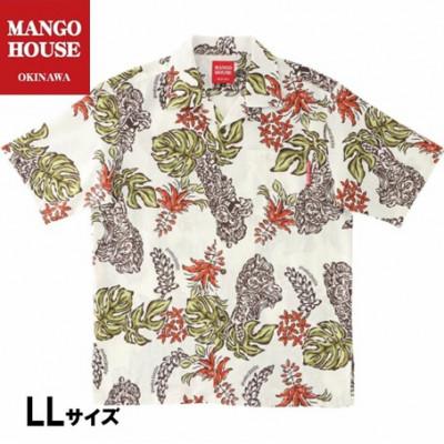 ふるさと納税 うるま市 [マンゴハウスのかりゆしウェア]メンズ LLサイズ アイボリー 龍柱デイゴ 251161