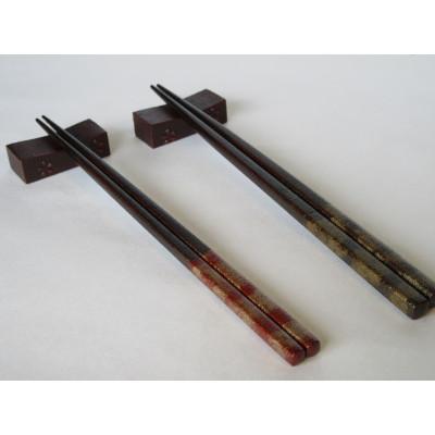 ふるさと納税 高知市 土佐古代塗 箸・箸置きセット(2膳+2個)[BF016]