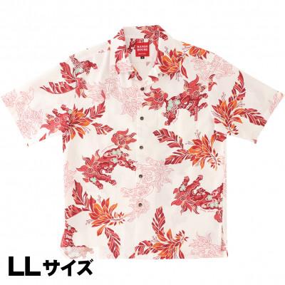 ふるさと納税 うるま市 [マンゴハウスのかりゆしウェア]メンズ LLサイズ オフレッド 寿ゆいまーるシーサー 251170