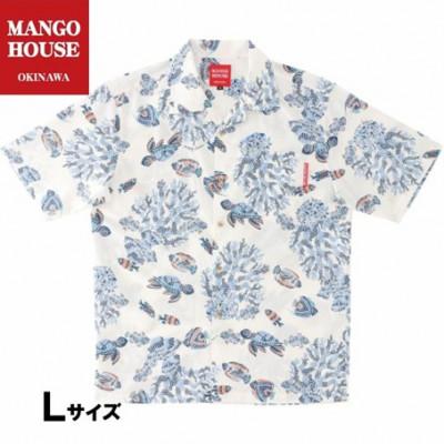 ふるさと納税 うるま市 [マンゴハウスのかりゆしウェア]メンズ Lサイズ アイボリー おきなわサマースノー 251171