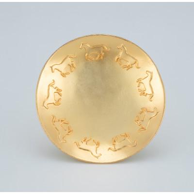 ふるさと納税 高岡市 [高岡銅器]錫製盃九頭馬(金メッキ)